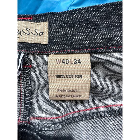 Russo Y2K Red Tribal Embroidered Dark Wash Jeans W40 L 34 - Picture 4 of 5